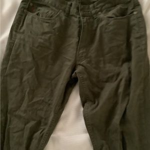 Khaki green straight leg chinos